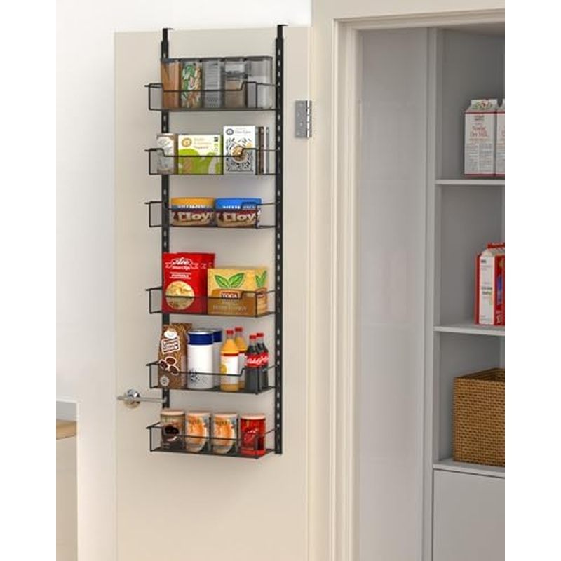 12.3 "WN Over the Door Pantry Organizer, 8 ชั้น Over the Door Organizer พร้อมตะกร้าปรับได้, Pantry อ