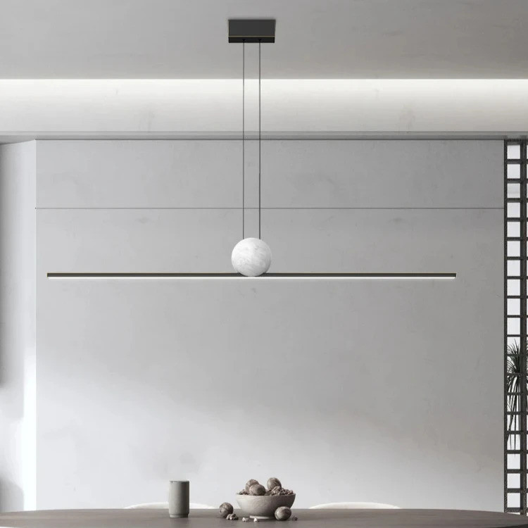 Minimalist ยาว Strip จี้ Nordic โมเดิร์น LED แขวนโคมไฟร้านอาหารห้องครัว Island Home Decor โคมไฟ