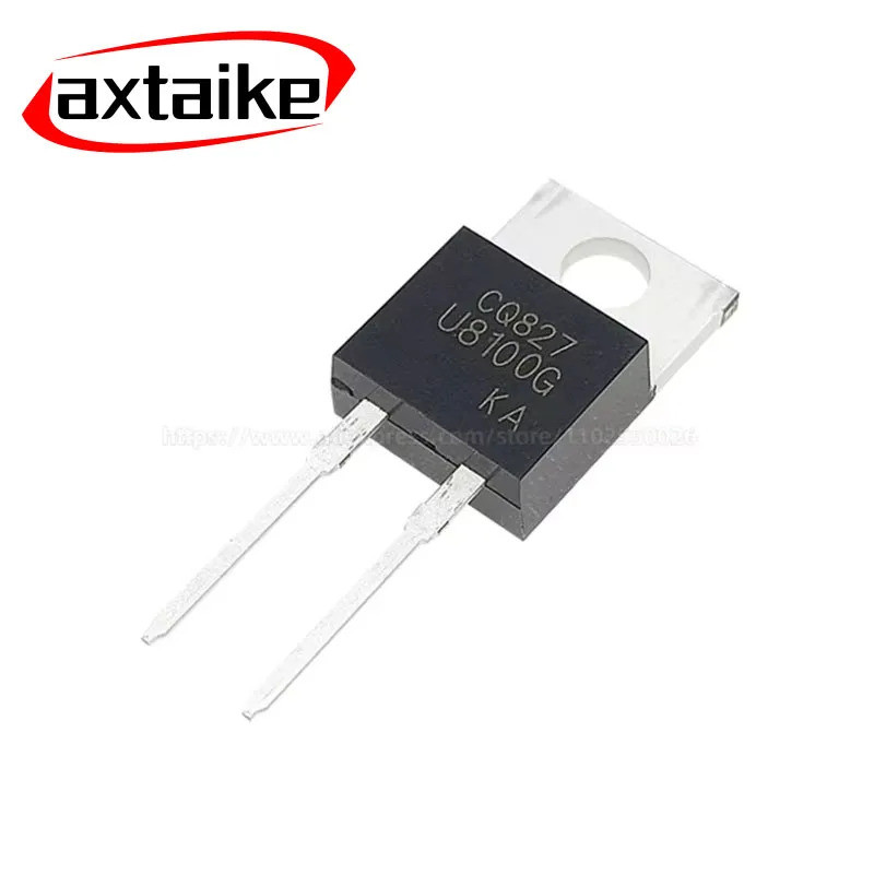 10PCS MUR8100EG MUR8100 U8100G U8100E TO220-2 8A 1000V Power Rectifiers Ultra fast recovery Diode ทร
