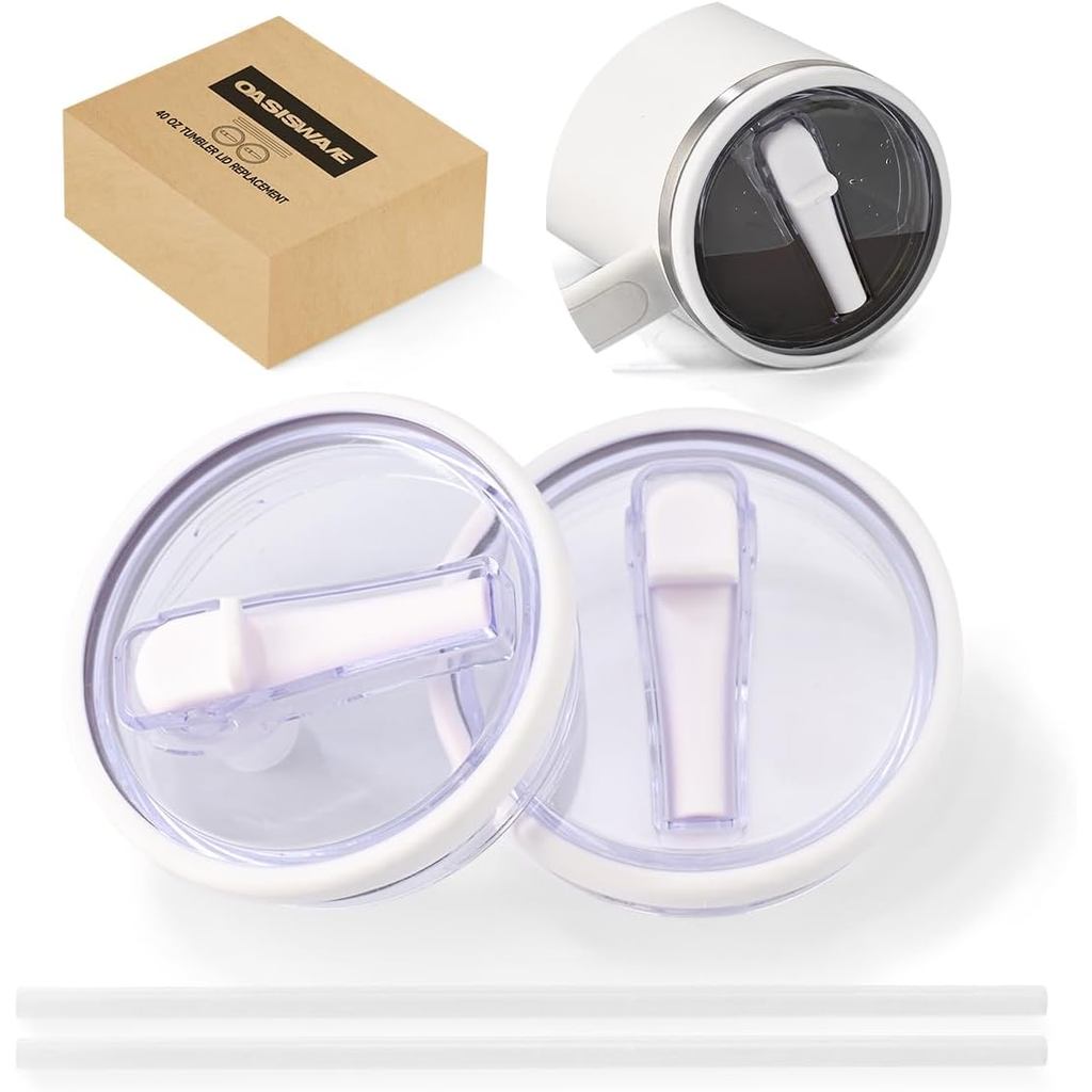 40 OZ Tumbler ฝาปิดเปลี่ยน, 40 OZ Tumbler Flip Straw Lid Fit สําหรับ Stanley Adventure Quencher Trav