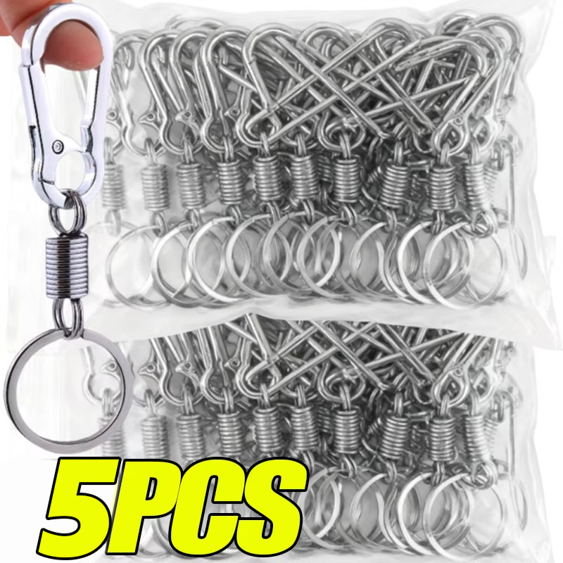 1/3/5 ชิ้น Anti-lost พวงกุญแจโลหะผสมสังกะสี - ฤดูใบไม้ผลิ Hook Carabiner Key Ring - เดินป่ากลางแจ้งปีนเขากระเป๋าเป้สะพายหลังพวงกุญแจ