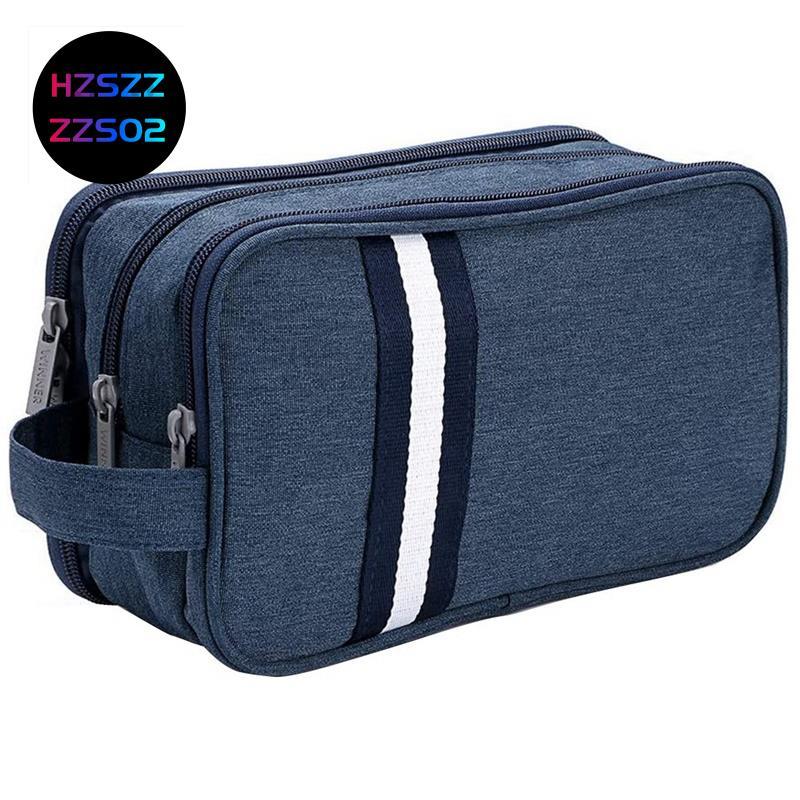 Hzszzs02Travel Toiletry Wash Bag Dry & Wet Separation Gym Shaving Organiser Bag 3 ช่อง