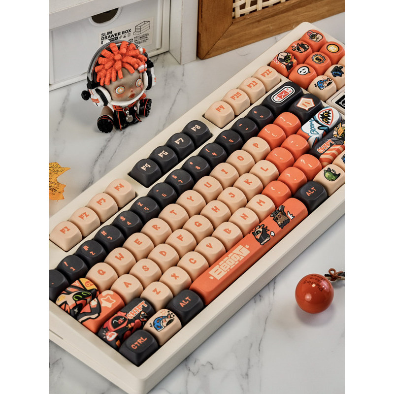keycap keycap ใส Bangbu Fanren ปุ่มกดธีมน่ารักมูลค่าสูง MOA ระเหิดห้าด้านเหมาะสําหรับคีย์บอร์ดแบบกลไ