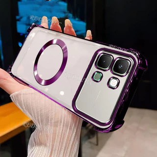 Infinix Note Edge 5G เคสใหม่แม่เหล็กกันกระแทกโปร่งใสพร้อมแหวนแม่เหล็ก 2025 ดีไซน์ใหม่ปลอกใส Infinix NoteEdge ฝาครอบโทรศัพท์แบบนุ่มบางเฉียบ