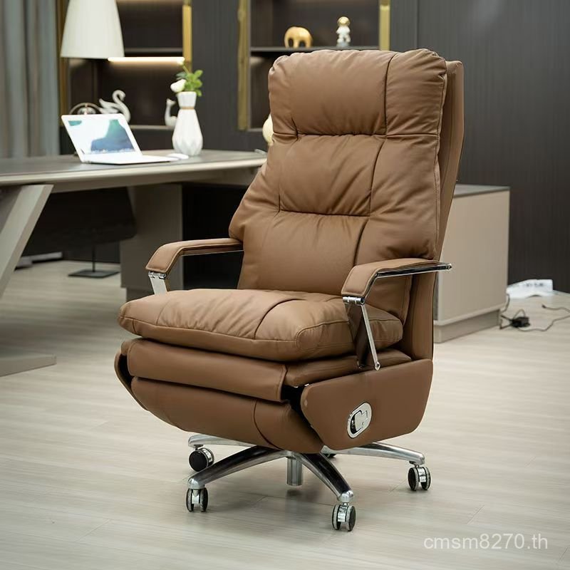 Reclining Ergonomic Business Chair Office สบายนวดไฟฟ้าเก้าอี้สํานักงาน Boss Can เก้าอี้หนัง Stentary