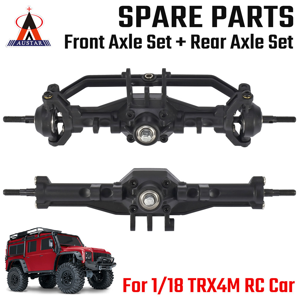 9IMOD TRX4M Front and Rear Axle Set Complete with Servo Mount, 1/18 RC Crawler Car Upgrade Parts Rep