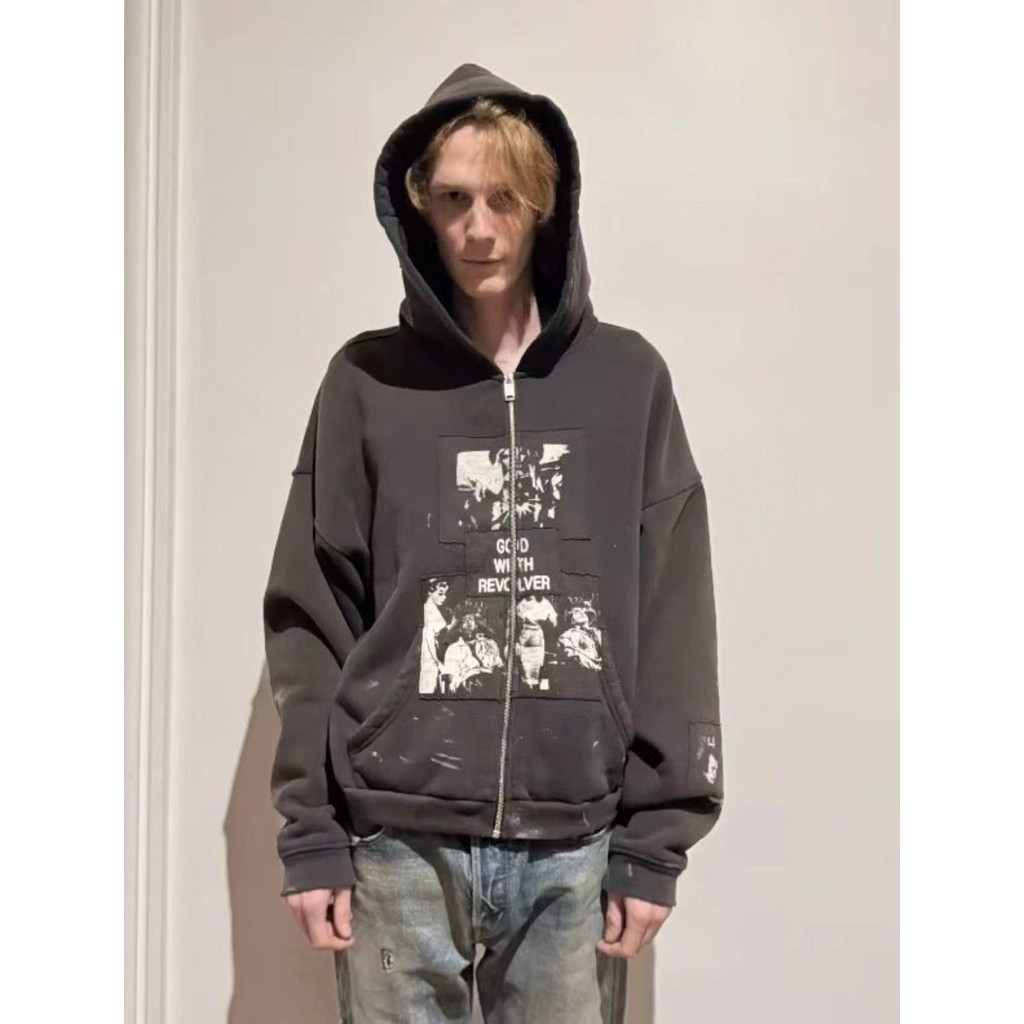 8L7S ERD The Melancholy Rich Second Generation 25SS“God's Waste Recycling”Washed distressed zip-up h
