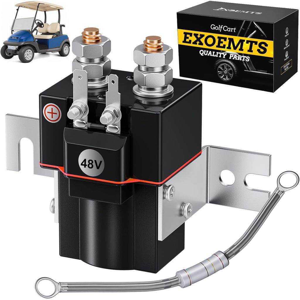 48V Club Car Solenoid, 4 Terminal Solenoid Coil สําหรับ Club Car 1995-up DS & 2004-2008 Precedent El