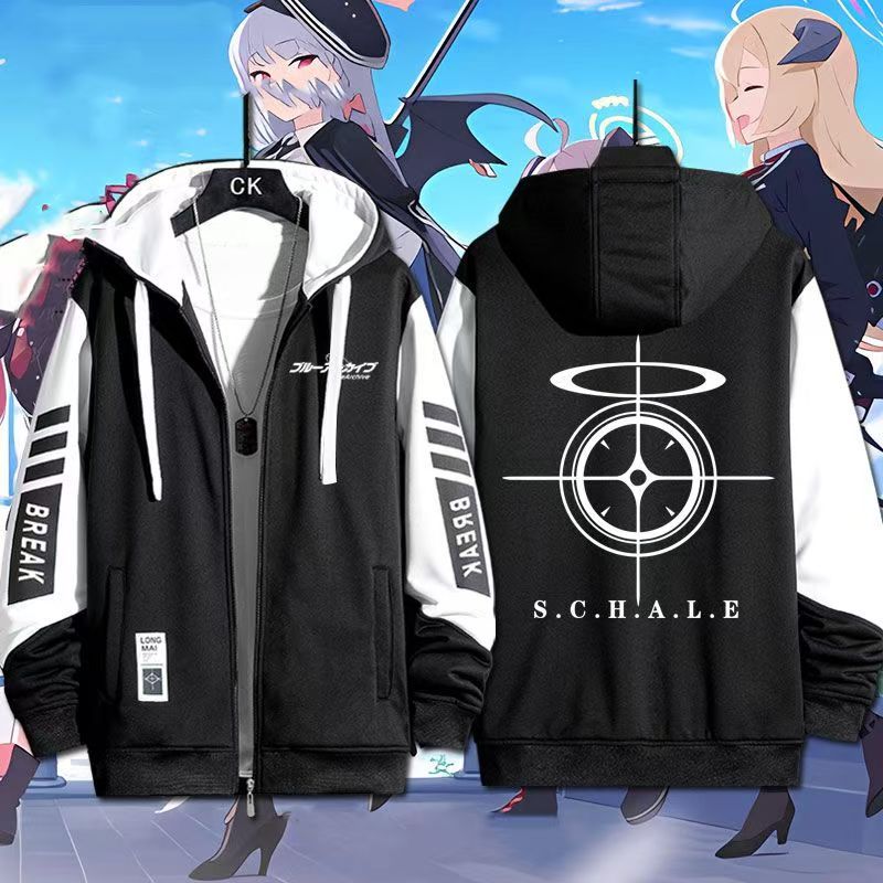 เกม Blue Archive Iochi Mari คอสเพลย์อะนิเมะซิป Hoodies การ์ตูน Man เสื้อผ้า