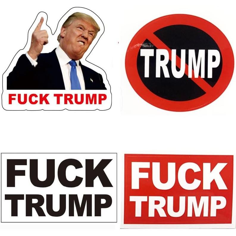 100 ชิ้น Fuck Trump สติกเกอร์ Unti Trump สติกเกอร์ Anti Trump Merchandise ตลก Decal Uwhenbo กันน้ําง