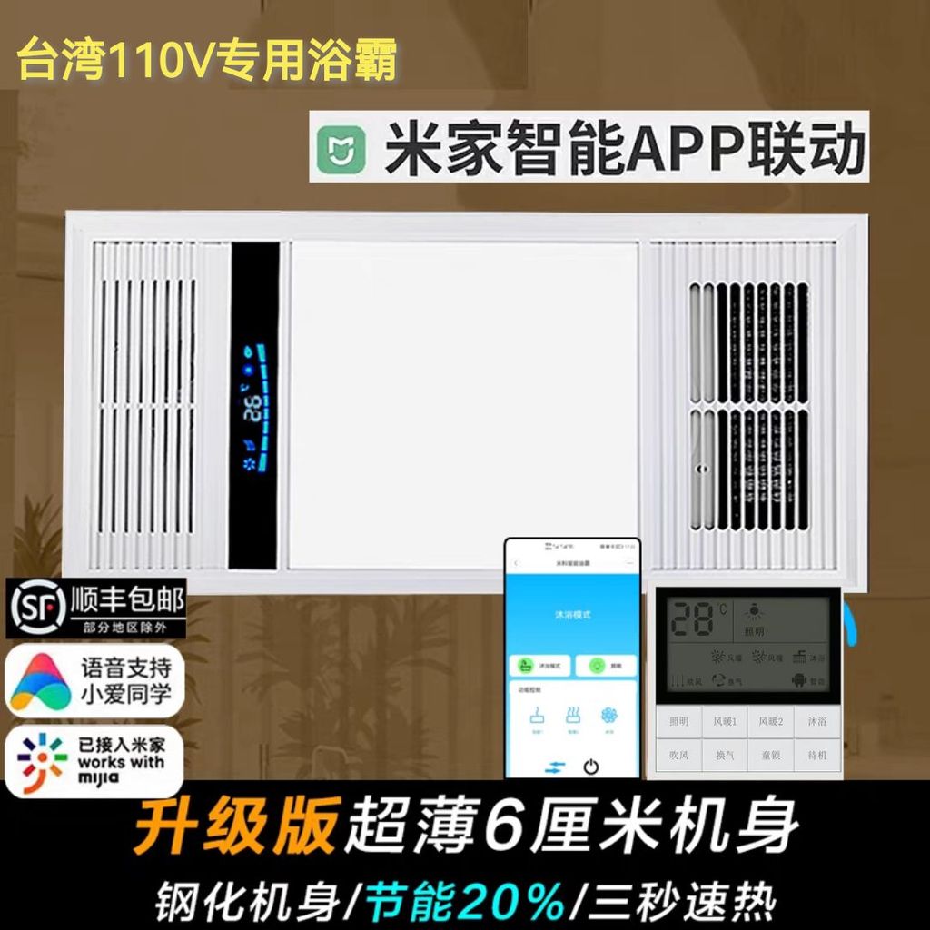 ไต้หวัน 110V Cross-Border เฉพาะ 30x60 Ultra-Thin 6 ซม.Yuba เครื่องทําความร้อนเครื่องเป่าผมแสงระบายอา