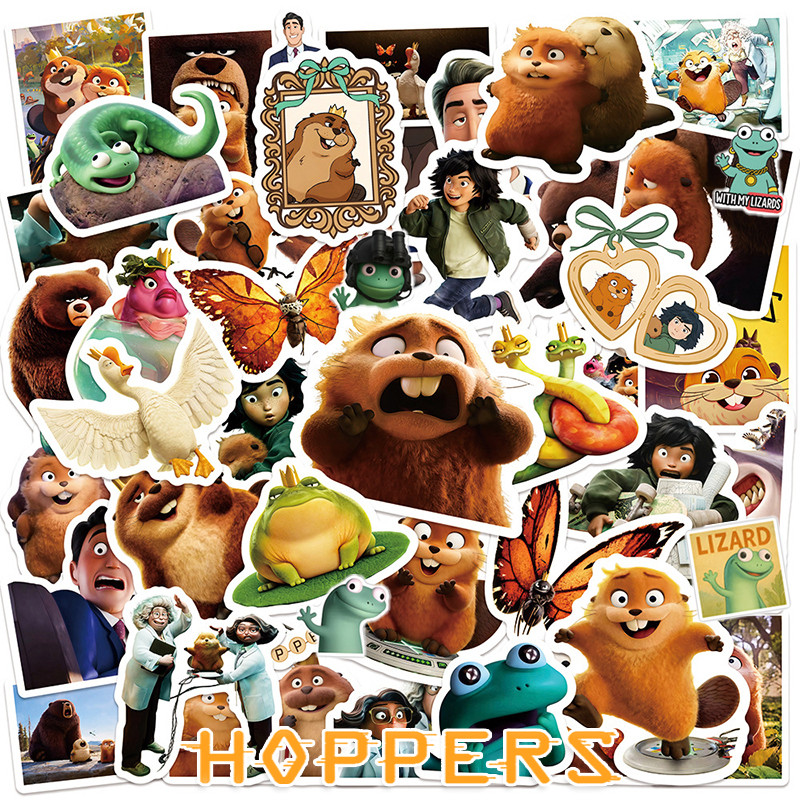 Hoppers Tom Lizard และ Mabel The Beaver สติ๊กเกอร์การ์ตูนสติ๊กเกอร์กันน้ําสําหรับขวดน้ําแล็ปท็อปสเก็ตบอร์ด