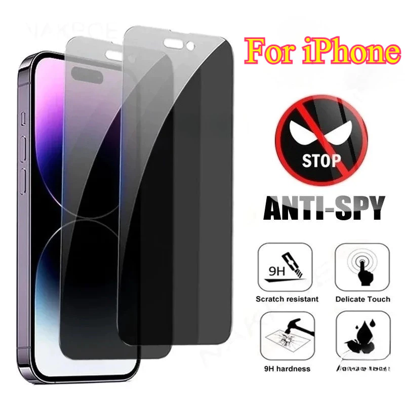 Anti-Spy ฟิล์มกันรอยหน้าจอ For iPhone 17 16 15 11 14 13 12 Pro Max X XR XS Max 12 13Mini 6 7 8 Plus ฟิล์มกระจกฟิล์มกันมอ