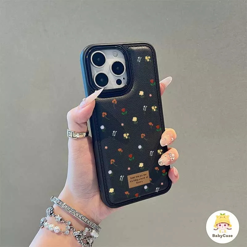 เคสไอโฟน17 เหมาะสำหรับ IPhone 17 15 14 13 12 11 16 Pro Max X XR XS MAX 15 Plus วัสดุดอกไม้สีทึบที่เหนือกว่าและป้องกันการ thumbnail 4