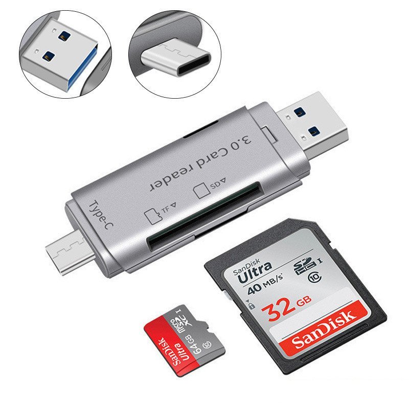 โรงงานรุ่นส่วนตัว USB3.0 เครื่องอ่านการ์ด type-c คอมพิวเตอร์มัลติฟังก์ชั่น OTG2.0 SD/TF/2H5J