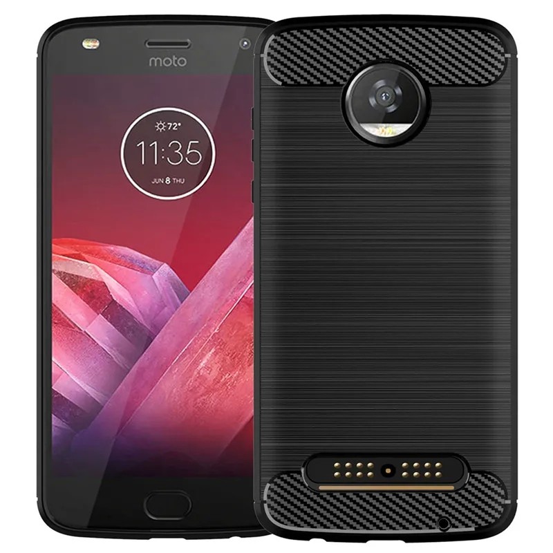Soft Matte สําหรับ Moto Z2 Play กันกระแทกคาร์บอนไฟเบอร์สําหรับ motorola z2play แปรงเคสโทรศัพท์