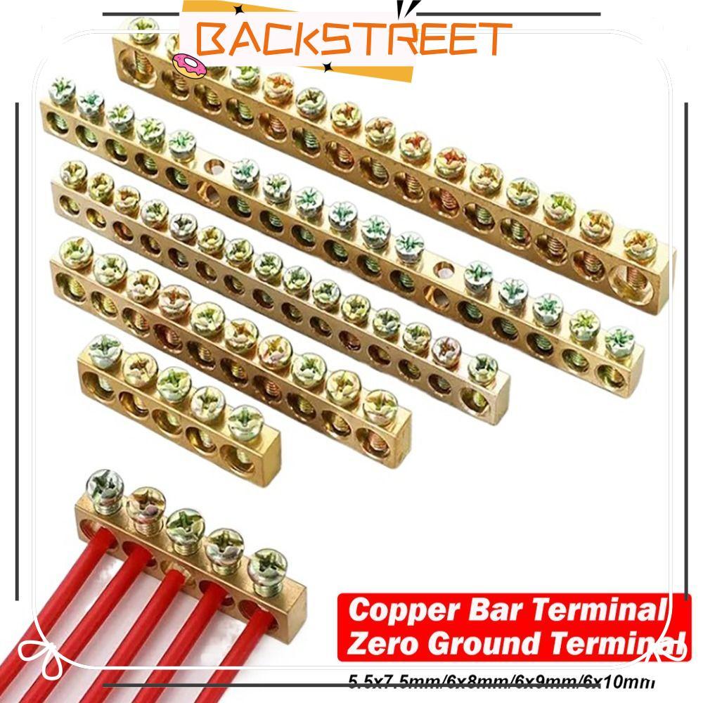 BACKSTAGE Copper Bar Terminal, Multi-specification Copper Wire Connector, Screw Connector With Hole 