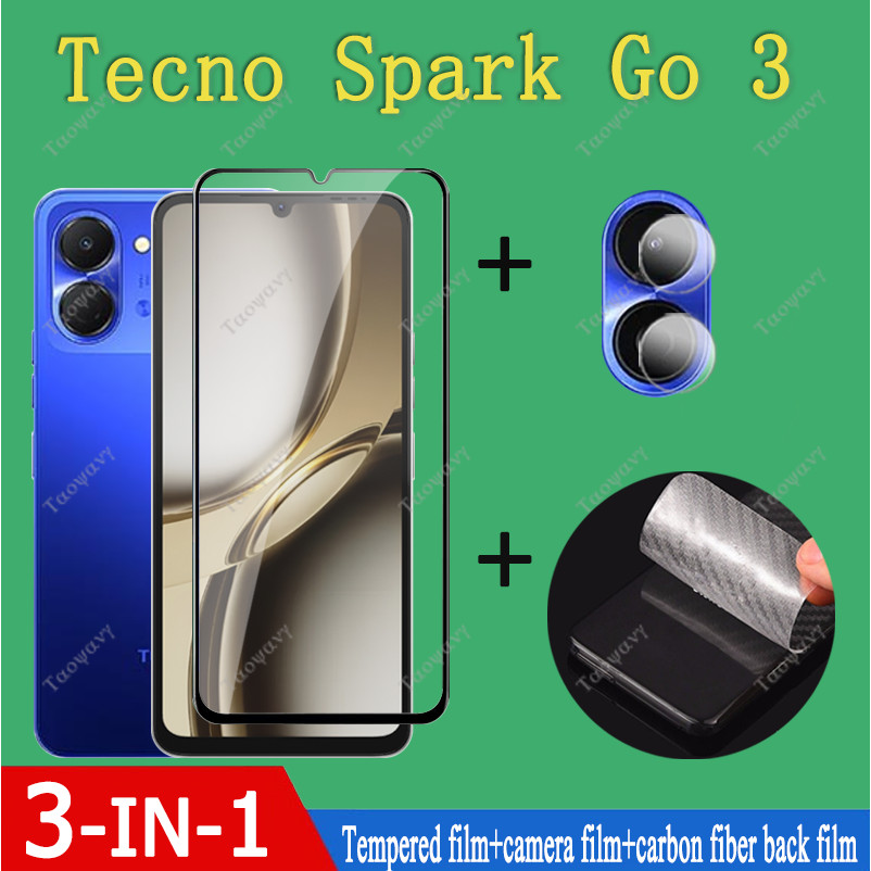 3in1 ป้องกันหน้าจอสําหรับ Tecno Spark Go 3 กระจกนิรภัย Spark Go 2 Spark 40C Spark Go 1 Go 1s Go 2024