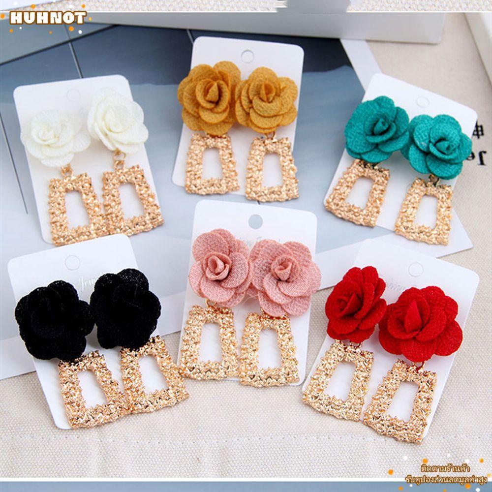 ต่างหูเพชรจำลอง Rhinestone สไตล์โมเดิร์น หลายชั้น ออกแบบเรียบง่าย พร้อมสร้อยหู HUHNOT