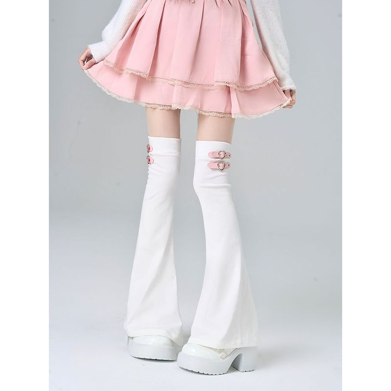 Y2k暗黑色显瘦女亚文化朋克长筒堆堆袜jk日系显腿长过膝袜套纯色3.25Y2k Dark Black Slimm Women's Subculture Punk Long Stacked Socks 