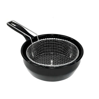 Frigideira de Ferro 20 Diametro Esmaltada com Cesto de Fritura 18 CM