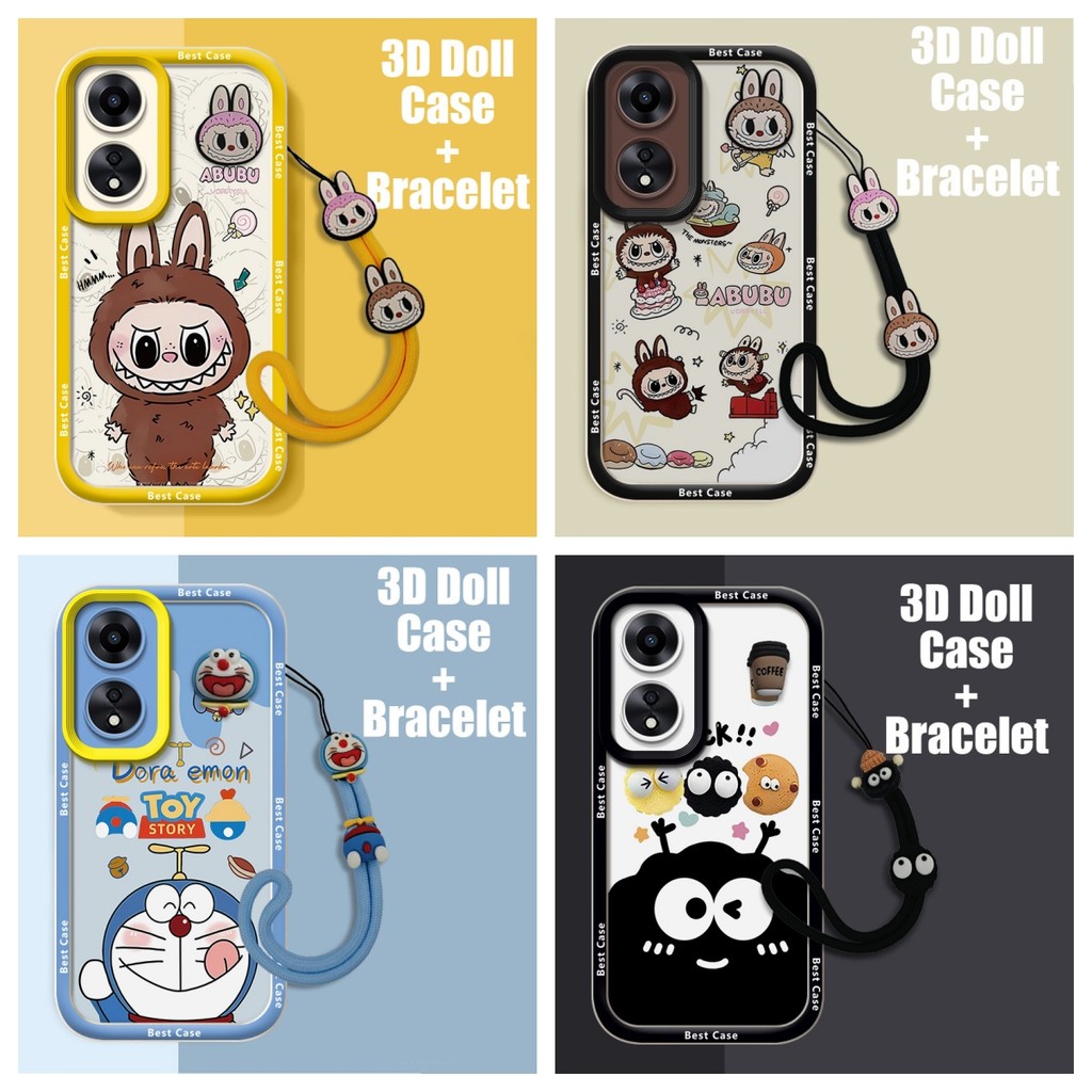 กรณี OPPO A17 กรณี A18 กรณี OPPO Reno 8T 5G กรณีใช้งานร่วมกับ 3D ตุ๊กตา Cool การ์ตูนน่ารักนุ่มเคสโทร