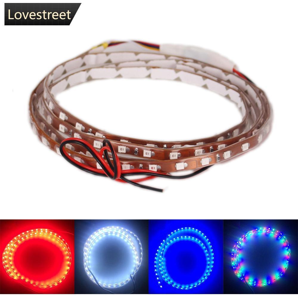 LOVIE 1 PC 45 ซม.LED Strip Light SMD 3528 เทปยืดหยุ่นเชือก Stripe Ray เทปโคมไฟภายในรถบรรยากาศไฟ 12V 