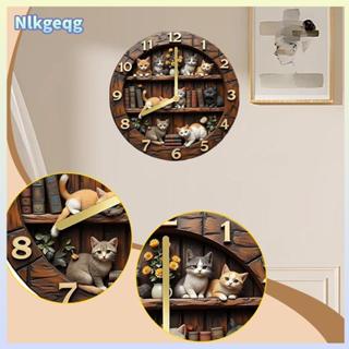 [nlkgeqg] นาฬิกาแขวนดีไซน์ย้อนยุครอบอ่านง่ายไม่ติ๊กแฟชั่นคลา…