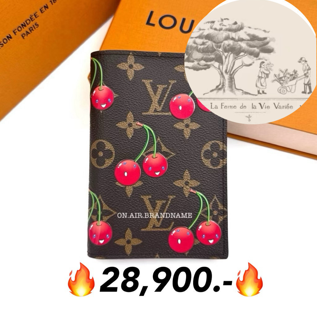 New LV x TM cherry passport cover คอลเชอร์รี่ cherry ต้องสะสม