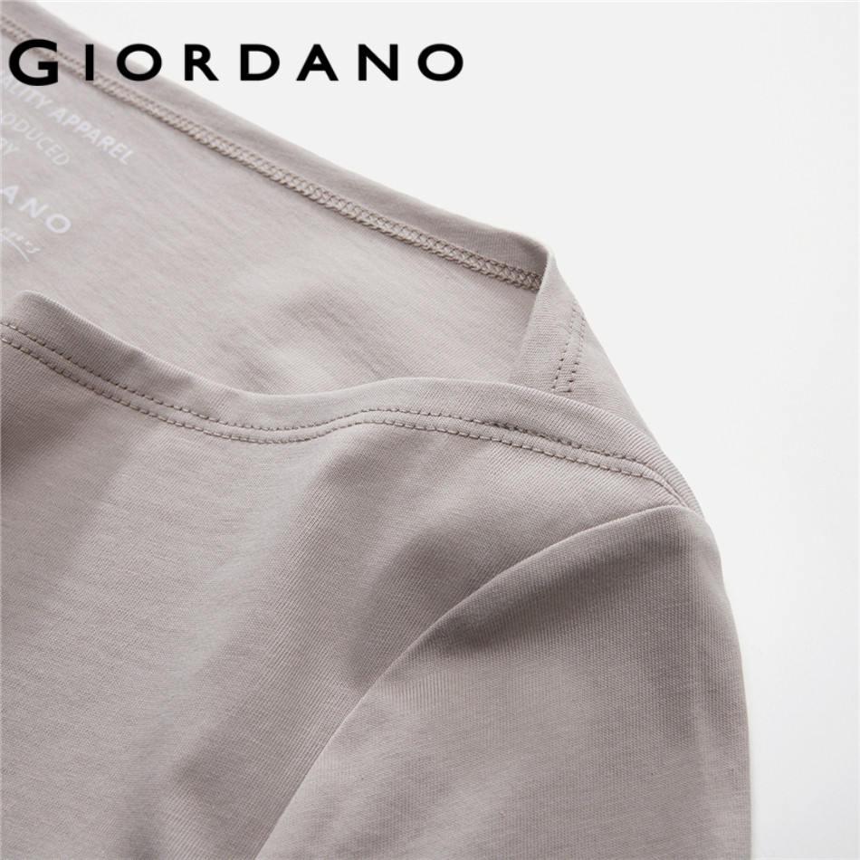 GIORDANO WOMEN Pure Luxurious Cotton One-Shoulder Knitted Short-Sleeve T-Stylish Shirt – Soft & Breathable – Premium Quality 13326251 ราคา ถูกที่สุด ดีลบีเคเค แกลเลอรีภาพที่ 5
