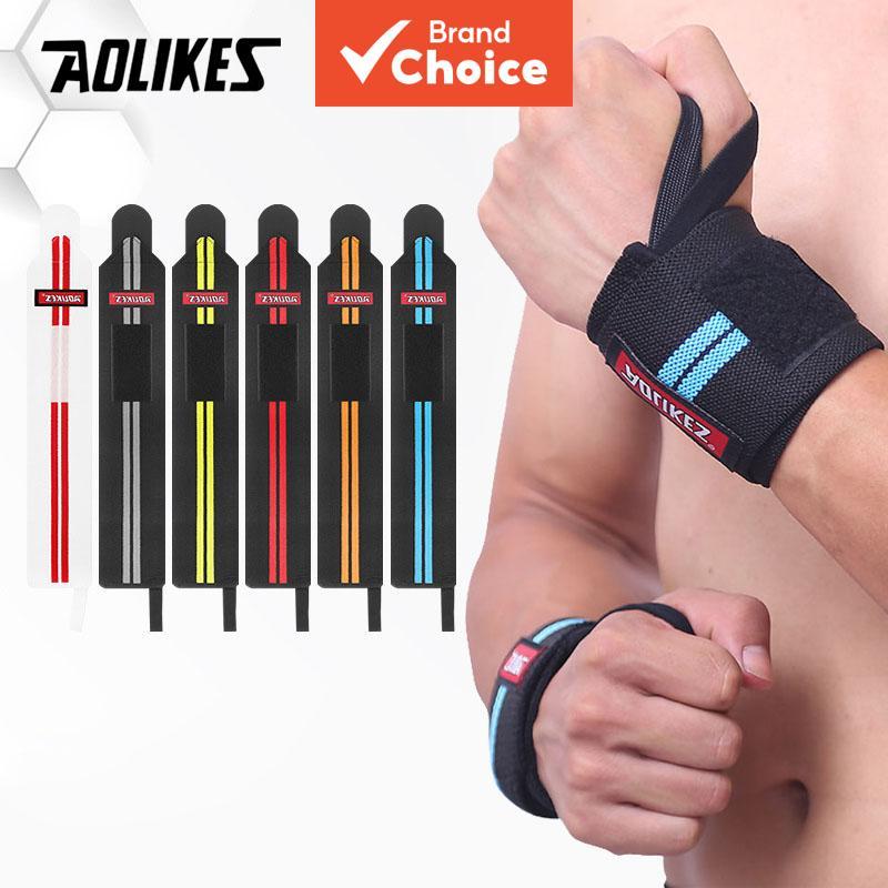 AOLIKES เหมือนกัน ผ้าพันข้อมือยกน้ําหนัก 1 คู่, สายรัดข้อมือฟิตเนสระบายอากาศแบบขยายปรับได้, สําหรับบาสเก็ตบอล/ดัมเบล
