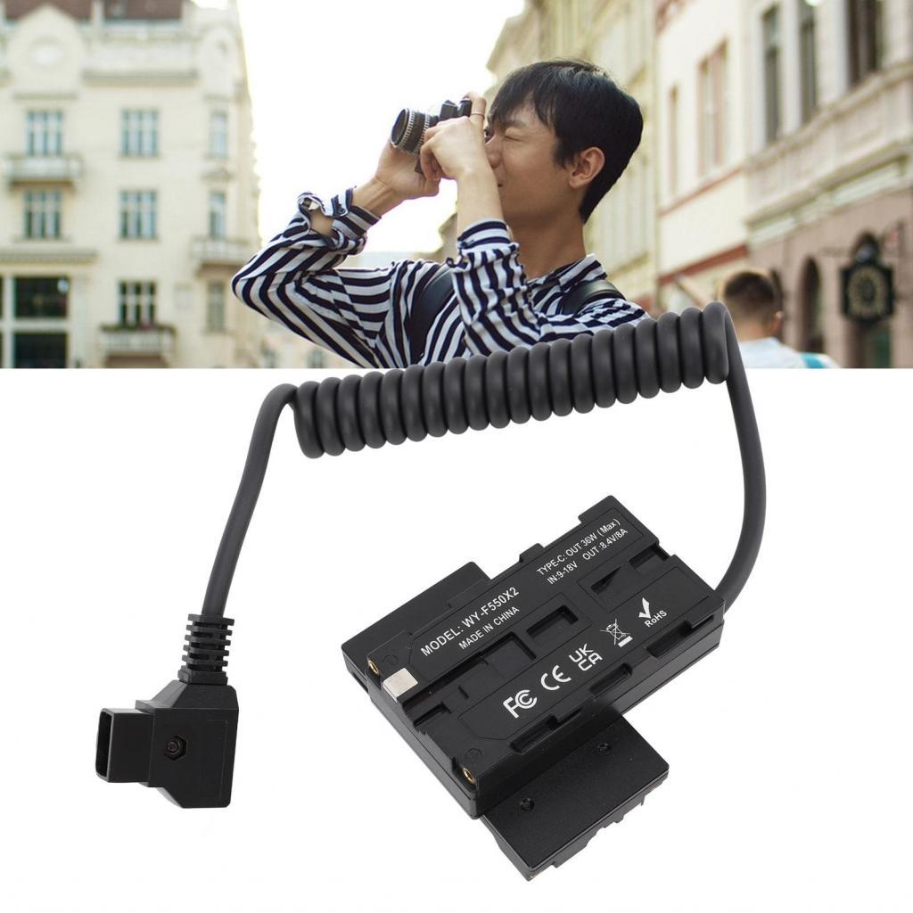 D Tap To NP F550 DC Coupler Dummy แบตเตอรี่อะแดปเตอร์ป้องกันการลัดวงจรสำหรับจอภาพ