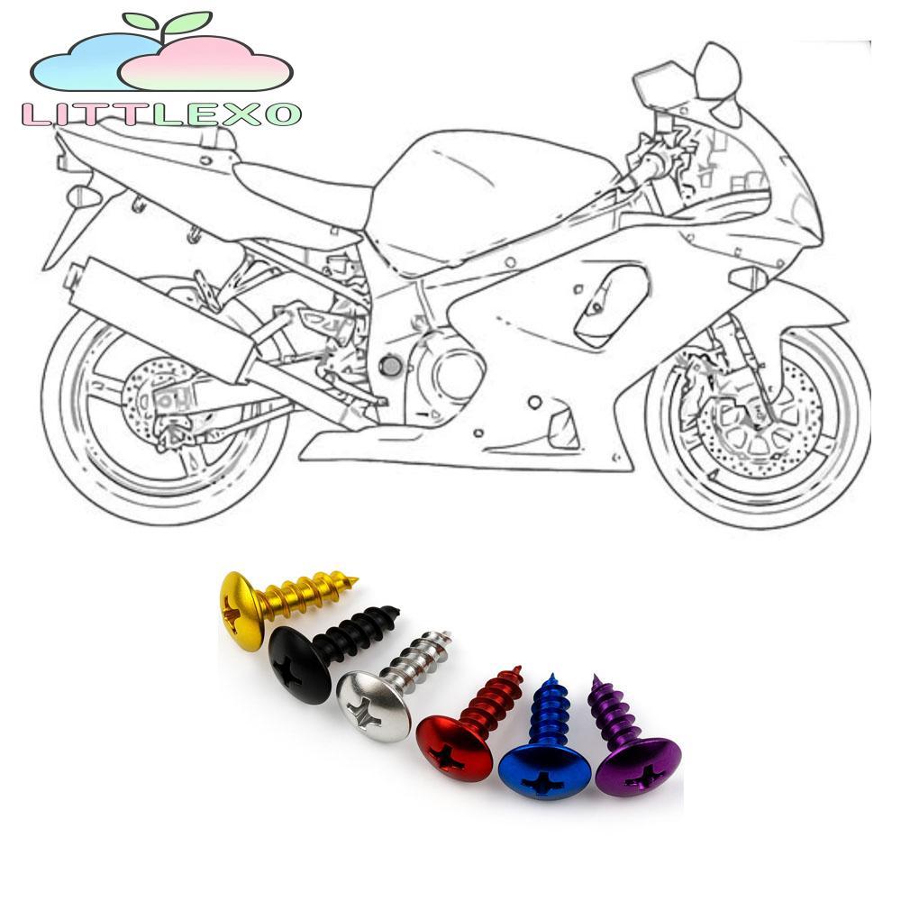 LITTLEX 30PCS สกรูแตะตัวเอง,อลูมิเนียม M5x16 ชุดสลักเกลียวตกแต่ง, Body Repair สีสัน Universal สกรูรถจักรยานยนต์สําหรับรถมอเตอร์ไซด์/จักรยาน