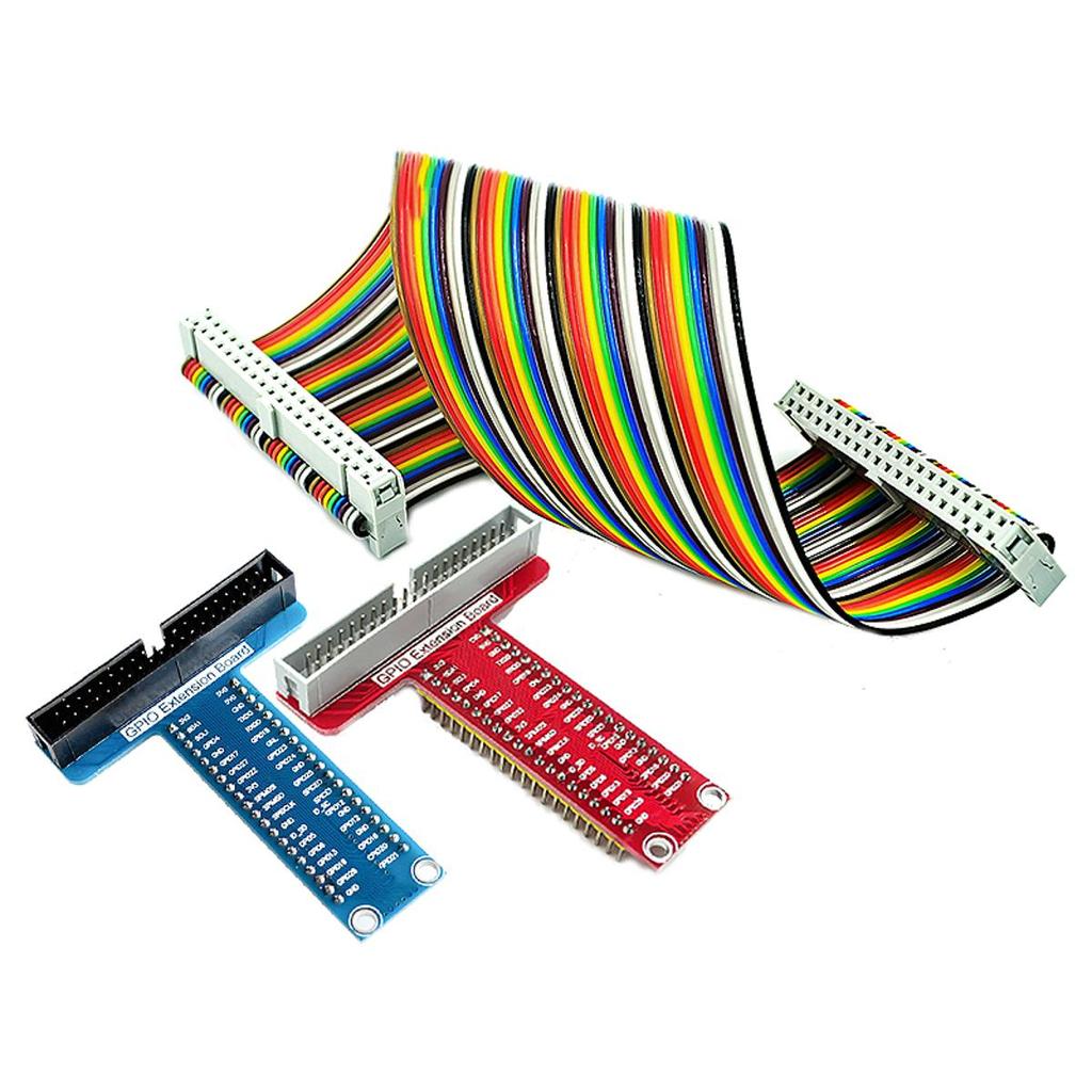 สําหรับ Raspberry Pi 4 3 B + อุปกรณ์เสริม T ประเภท GPIO บอร์ดขยาย + สําหรับ Raspberry pi 40P สายสีแด