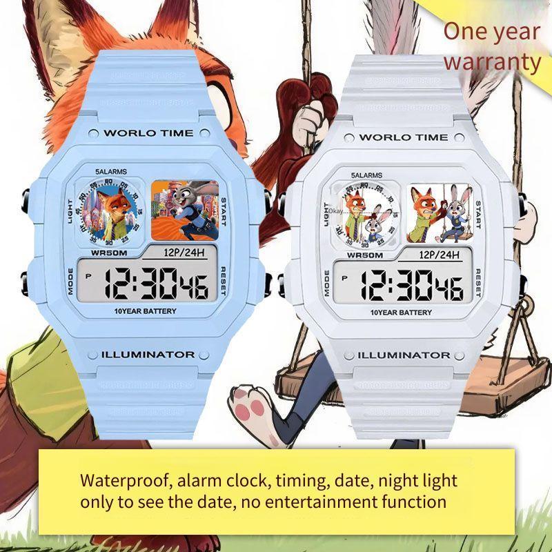 นาฬิกาอิเล็กทรอนิกส์ Zootopia Judy Hopps และ Nick Wilde กันน้ำ สำหรับนักเรียน มัธยมศึกษาตอนต้น ของขวัญคริสต์มาสดีๆ