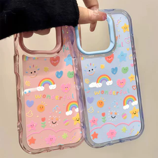 ✨จัดส่งฟรีภายในพื้นที่✨สภาพอากาศที่สวยงามเคสโทรศัพท์ซิลิโคนใสเหมาะสำหรับiPhone16 15 14 Pro Plus 13 12 11 PromaxเคสTPU