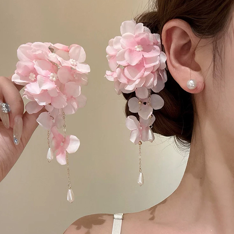 กิ๊บติดผมลายดอกไม้ พู่ห้อย สวยงาม ใช้งานได้หลากหลาย เหมาะสำหรับทรงผมถักเปีย เครื่องประดับ