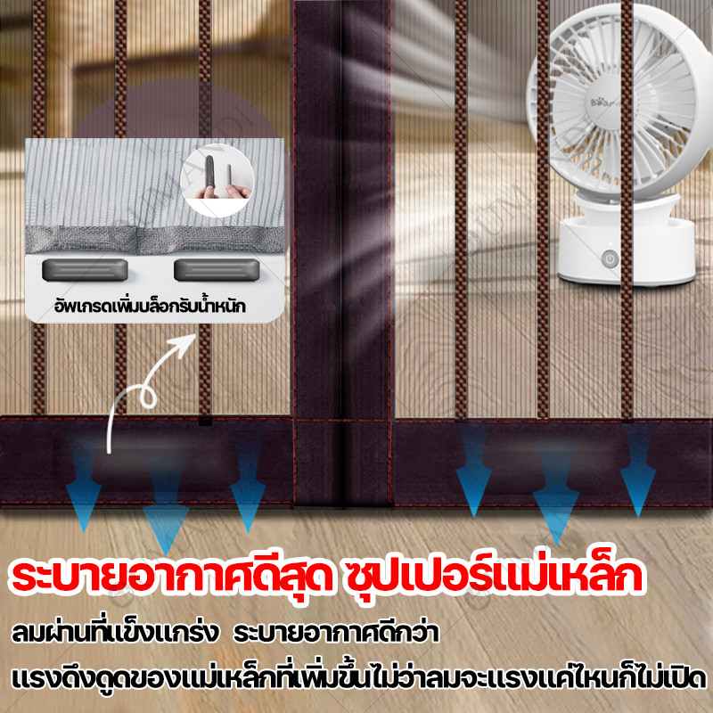 🚚พร้อมส่ง ประตูมุ้งแม่เหล็ก มาพร้อมระบบเปิดปิดอัตโนมัติ ช่วยระบายอากาศพร้อมทั้งป้องกันยุงเข้าได้อย่างมีประสิทธิภาพ - รูปที่ 2