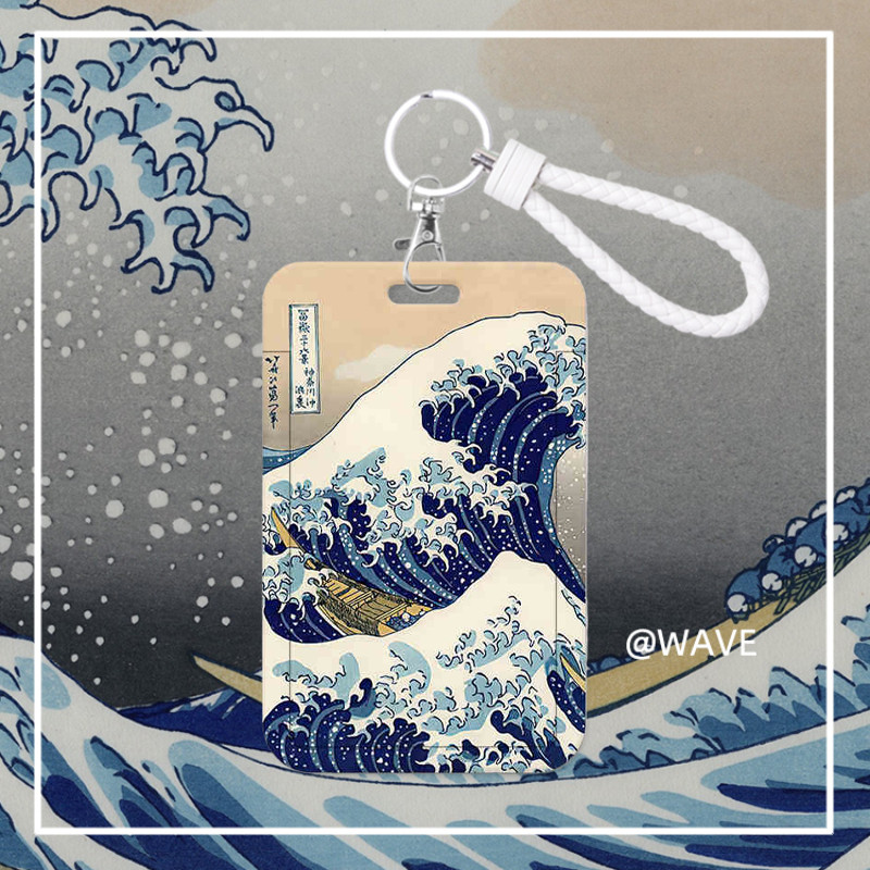 The Great Wave Off Kanagawa Card Holder Ukiyo-E Art Print ID เคสบัตรเครดิต