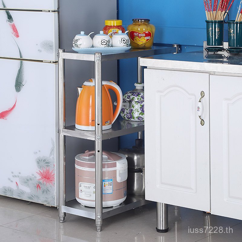 Gap ระเบียงช่องว่างตู้เย็นชั้นวางชั้นเก็บสแตนเลสชั้นห้องครัว King หลายชั้นในครัวเรือน KRSU