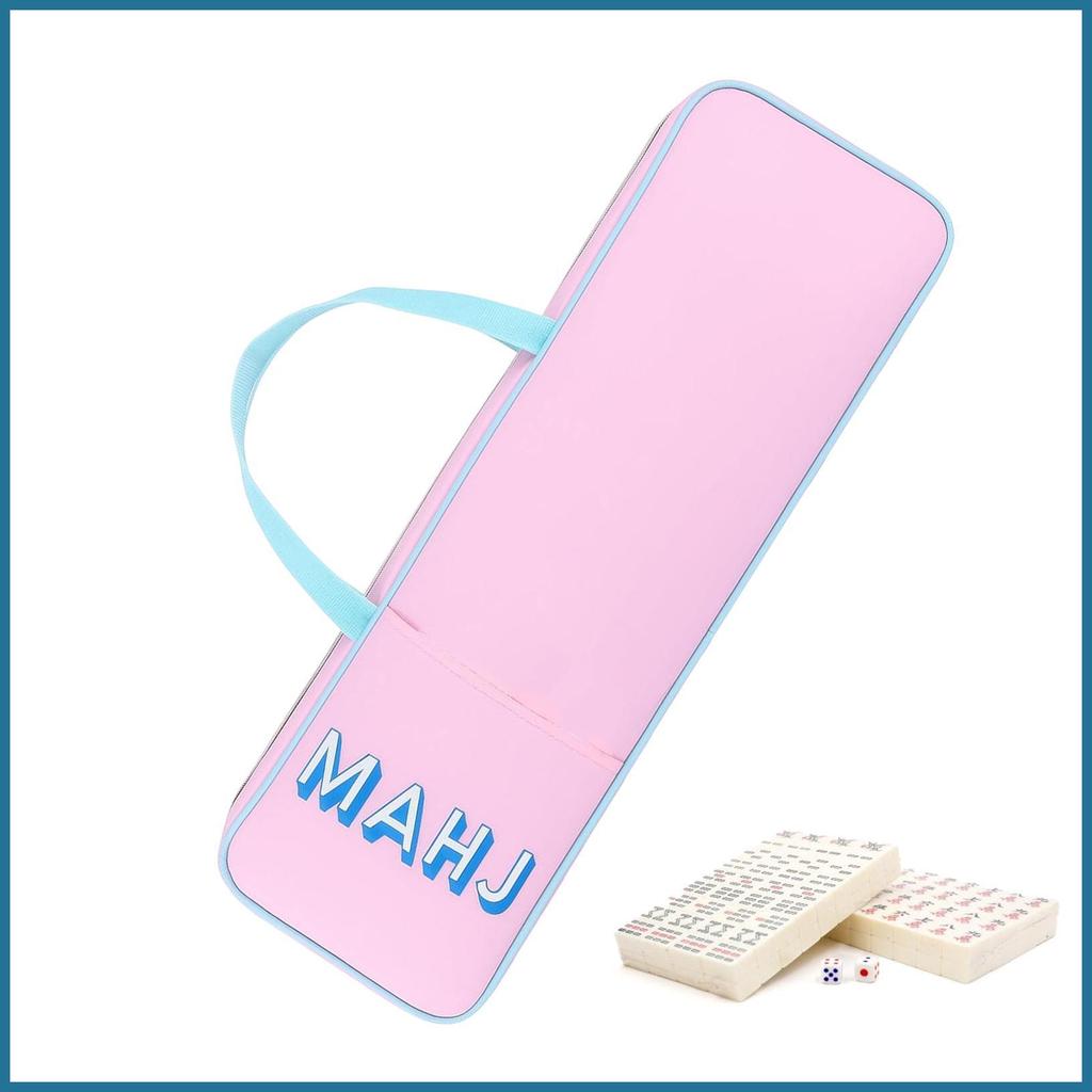 Mahjong Tile Storage Bags Ergonomic Waterproof Organizer with Zipper Mahjong Game Storage Bag for Ou