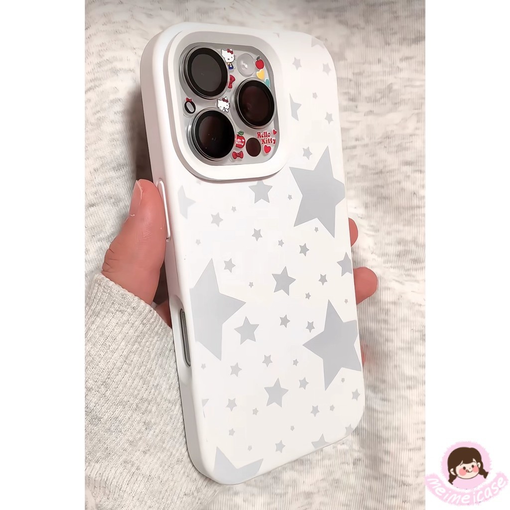 เคสไอโฟน16 11ยอดขาย เคส ซิลิโคอนเหลว ลายดาวสีเทา สำหรับ IPhone 11 17 15 13 12 14 16 Pro Max 12 Pro 14 15 16 Plus 16E