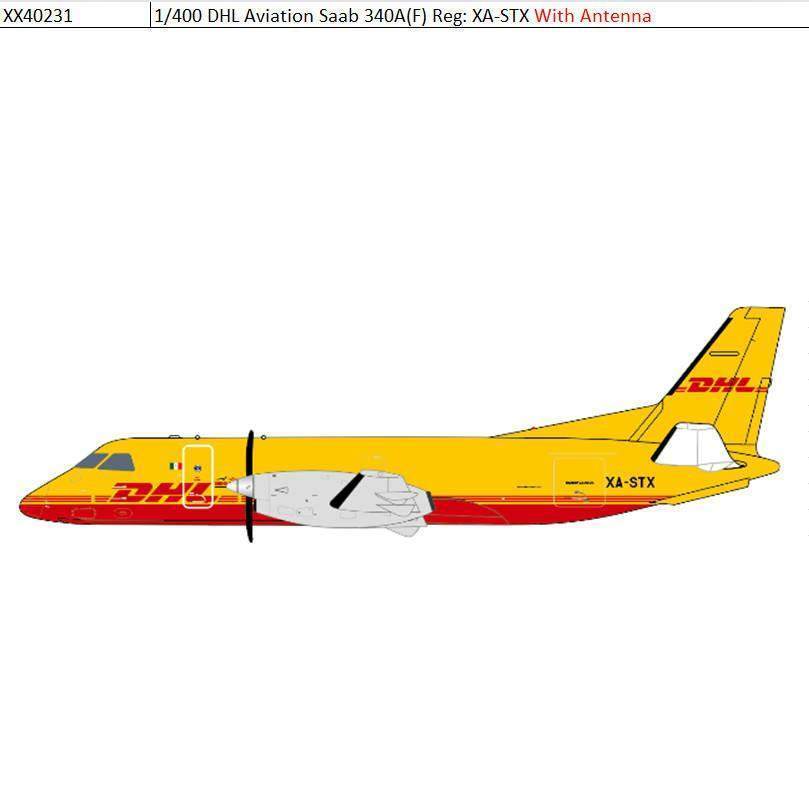 Pre-JC Wings XX40231 DHL Dunho Saab 340A XA-STX 1: 400 รุ่นโลหะผสม