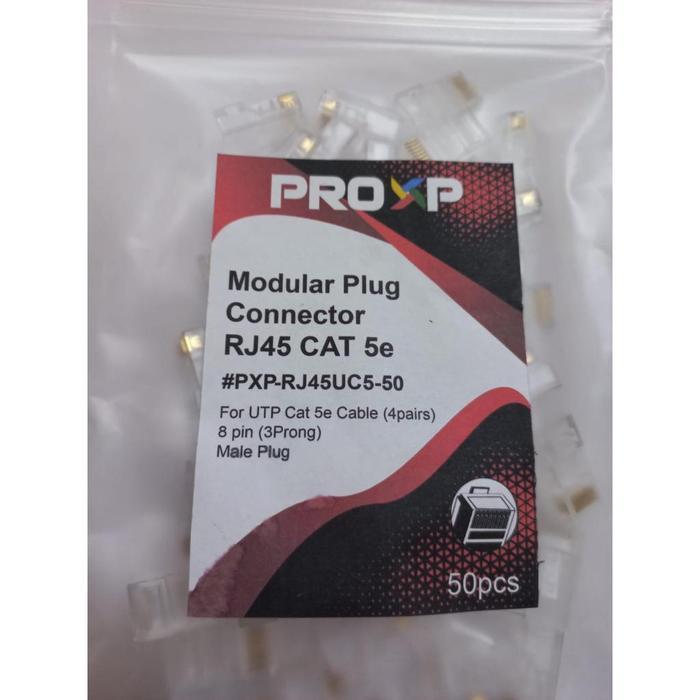 PROXP RJ45 Cat5e Connector 50 ชิ้น Modular Plug Connector UTP 8 Pin
