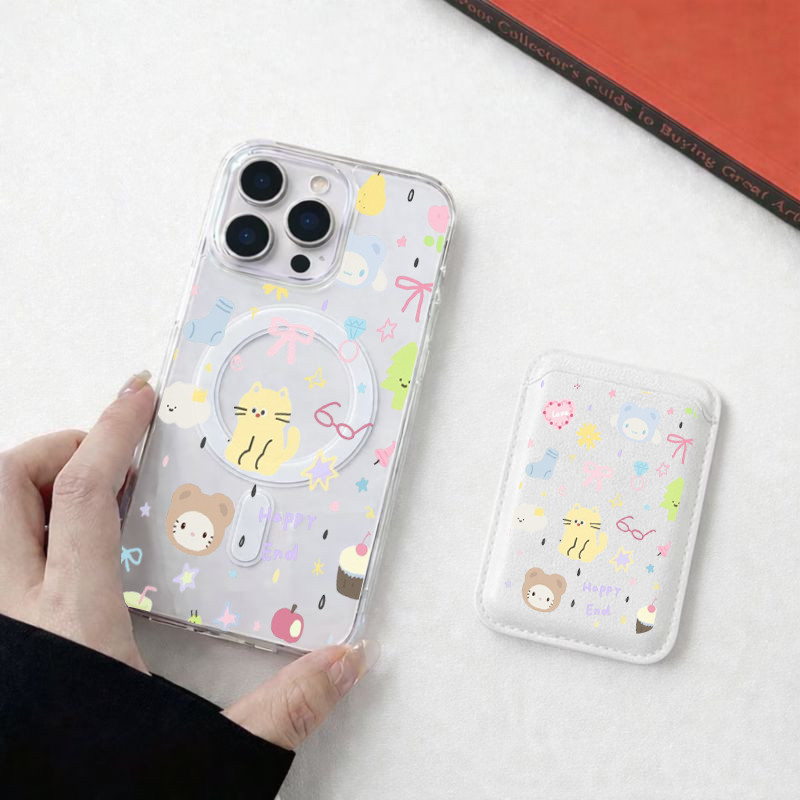 Cat bow tie pattern Wallet เคสกันกระแทก เหมาะสําหรับ iPhone 11 12promax 12 13 14 15 Pro Max Case ฝาหลัง 14promax 15pro 16 Pro Max 17 17air 17promax Casing ราคา ถูกที่สุด ดีลบีเคเค แกลเลอรีภาพที่ 8