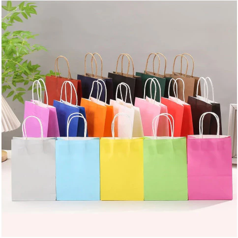10สิบถุงกระดาษหนังพกพาเครื่อง แต่งกายห่ออาหารห่อกลับบ้านบรรจุถุงของขวัญ thumbnail 6
