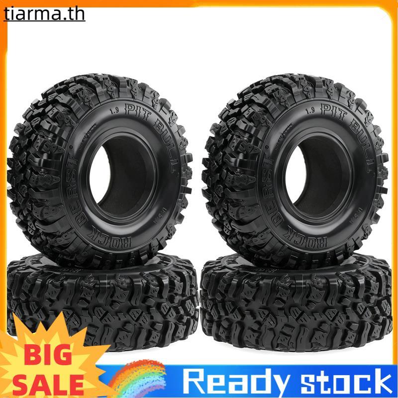 TIARMA 4pcs โลหะ 1.9 ล้อยางชุด 113 มม.สําหรับ 1/10 SCX10 TRX4 TRX6 VS4-10 Gen8 7 MST D90 RC Crawler
