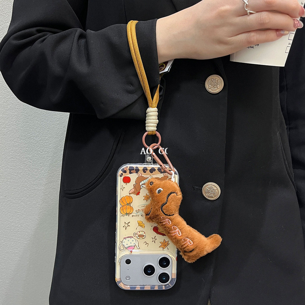 TE142 สําหรับ iphone กันกระแทกเกาหลีน่ารักเคสโทรศัพท์ 17AIR/17PRO/16Pro Max กรณี/15 Promax 16plus 14 pro max 16pro 12pro 11 ที่ถอดออกได้เชือกเส้นเล็กผู้หญิงการ์ตูน Art ins สายคล้องสําหรับสาว - รูปที่ 3