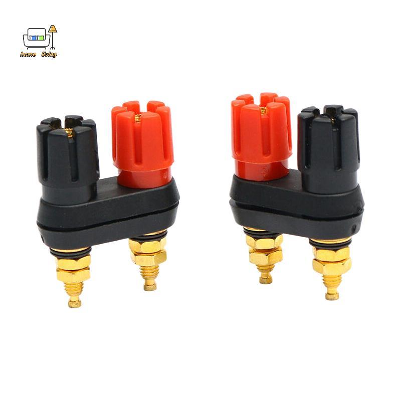 [Onw] ลําโพง Banana Plug Terminal Connector Banana Socket Dual Female Banana Plug สําหรับลําโพงเครื่