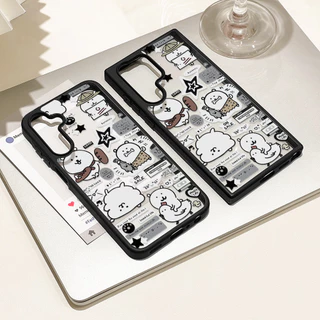 หมีน่ารัก เคส For Samsung A57 A17 A16 A06 A05S A07 A05 A55 A36 A54 A15 A56 A35 A34 A25 S26 S24 อะคริลิกฝ้า เคสโทรศัพท์